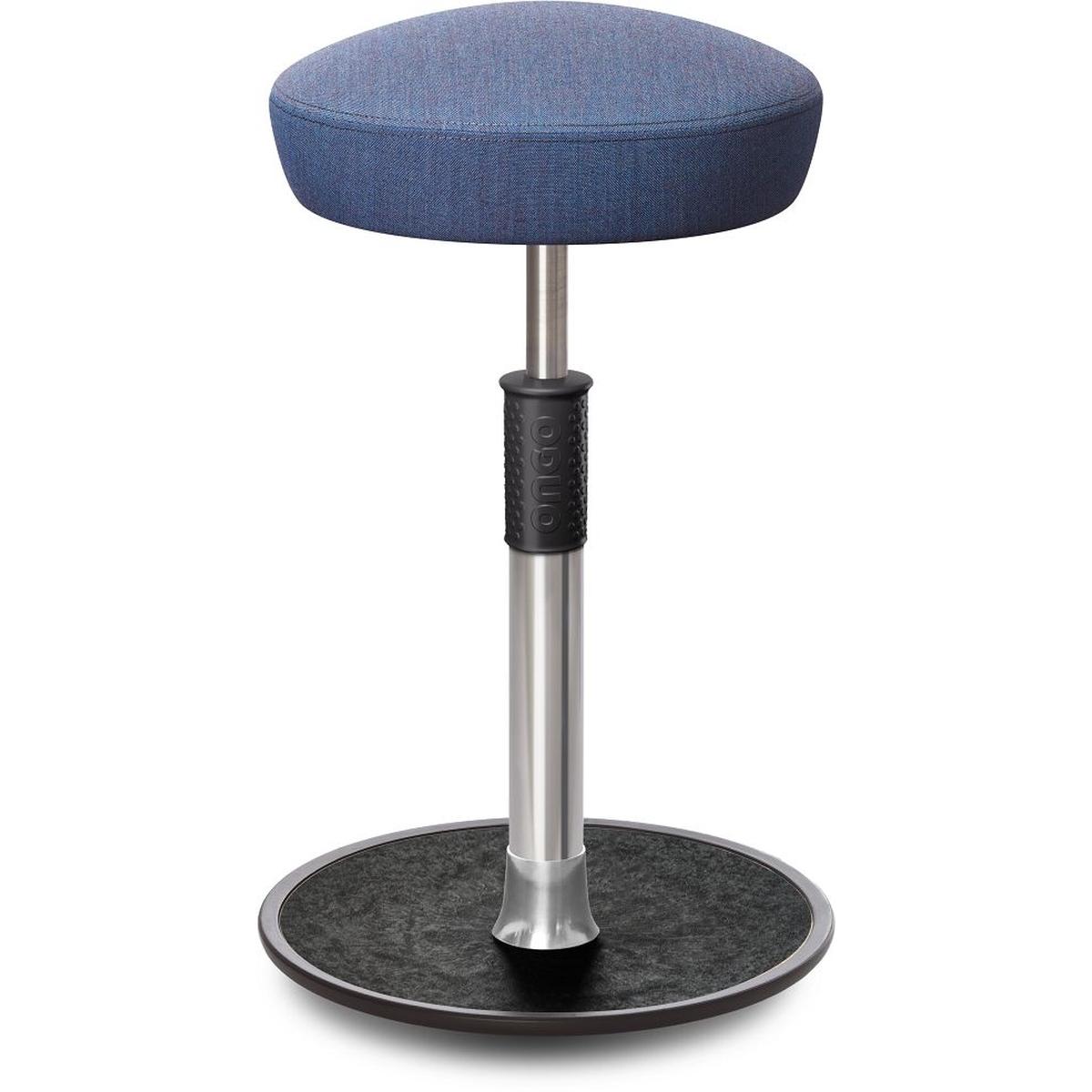 Ongo, Bürostuhl, Sitz- Stehhocker Free Tall Hutsitz kvadrat Remix Jeans chrom /schwarz