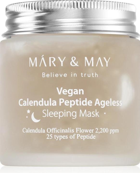 Actual product image Mary&May Vegan Calendula Peptide Ageless Sleeping Mask 110g Deep Hydration with Calendula Petals and 25 Types (110 g)