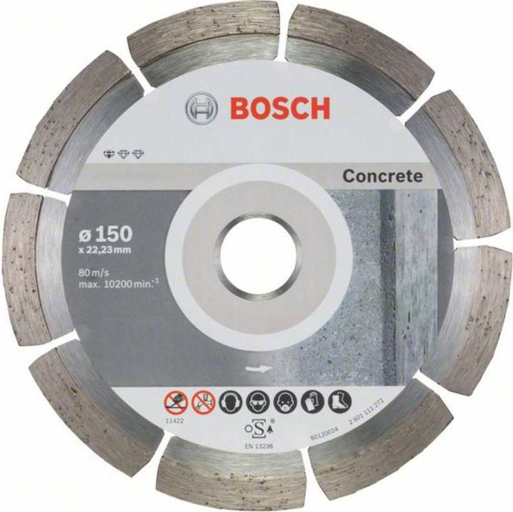 Actual product image Bosch Professional Zubehör Diamond saw blade Standard for Concrete, 150 x 22.23 x 2 x 10 mm, 10-pack