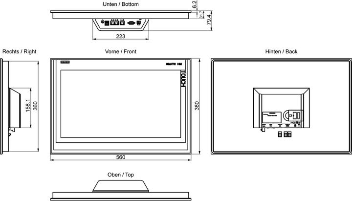Produktbild Siemens SIMATIC HMI TP2200 Comfort 22'' Touch