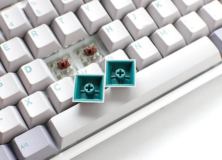 Actual product image Ducky One 3 Mist Grey TKL Gaming Keyboard, RGB LED - MX-Silent-Red (DE, Cable)