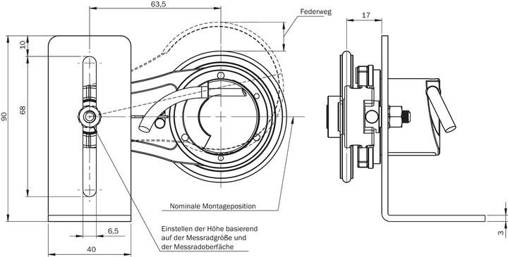 Image du produit Sick Mesure linéaire Codeur de mesure linéaire, 2000 ppr, signal HTL, type de roue de mesure