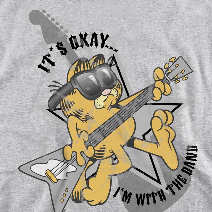 Actual product image Garfield Unisex Adult I'm with the Band Sweatshirt (XL)