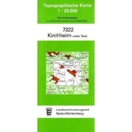 Topographische Karten BW.7322 Kirchheim, Landkarte