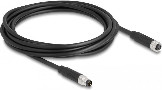 Actual product image Delock M8 4 pin cable St to Bu A-coded 3m (STP, 3 m)
