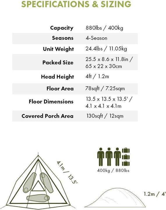 Produktbild Tentsile Stingray (Baumzelt, 11.10 kg, 3 Personen)