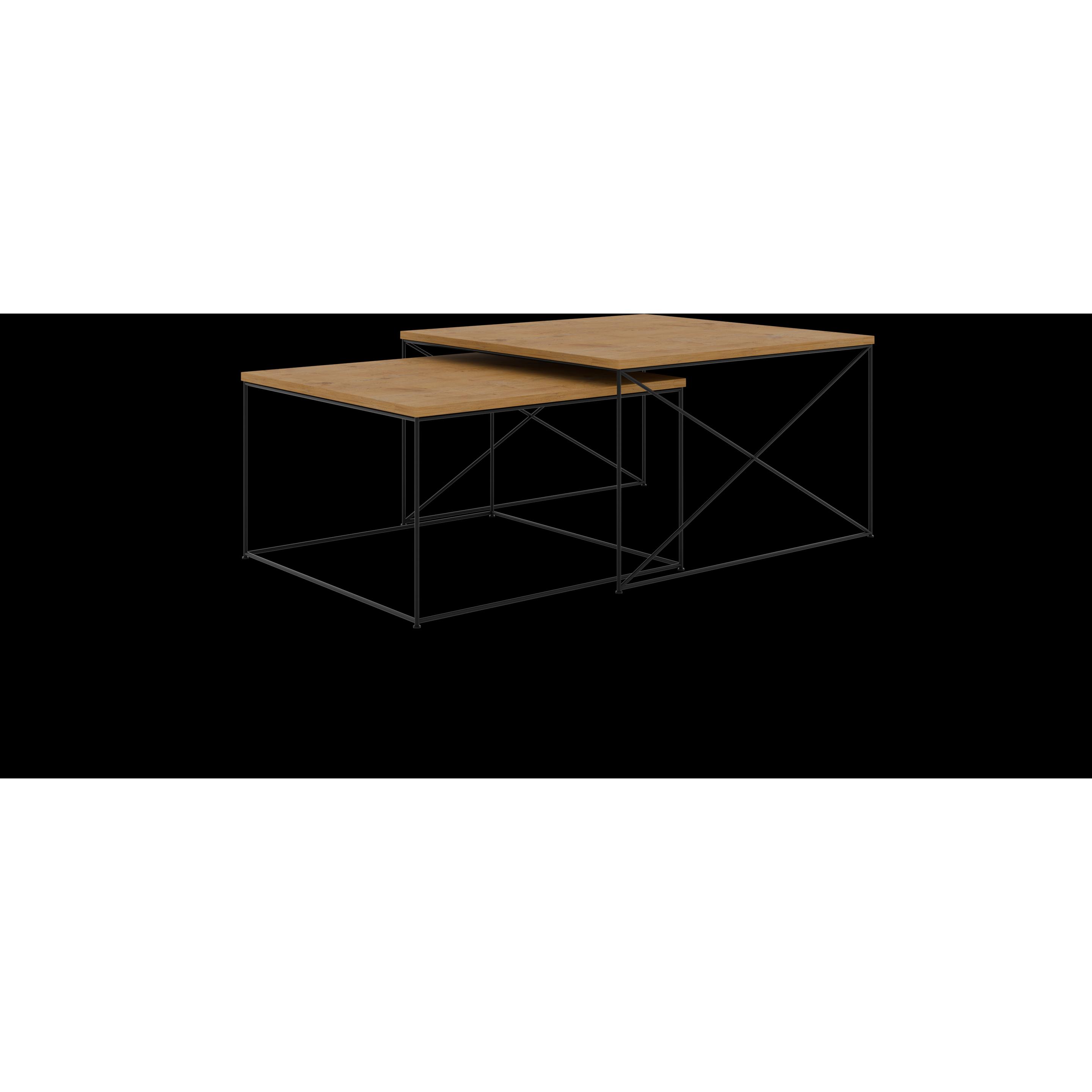 Thumbnail - ADRK Furniture, Couchtisch + Beistelltisch, 2In1 (75 x 75 x 43 cm)