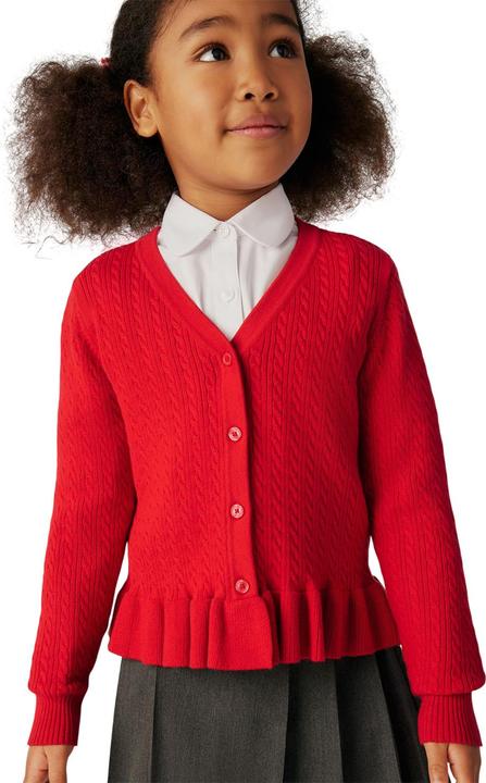 Produktbild Clarks Strickjacke Mädchen Rüschen Mit Zopfmuster Schule (152)
