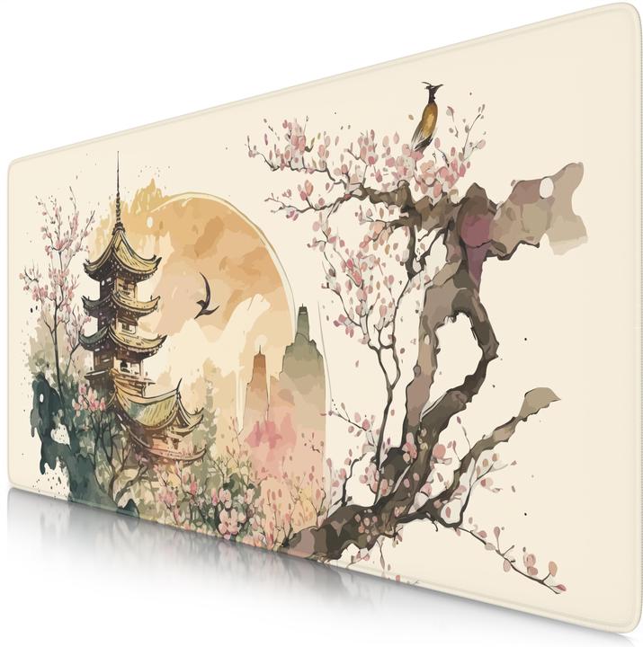Immagine prodotto Titanwolf Gaming Mauspad, 900 x 400mm XXL Speed Gaming Mausmatte, Mousepad Extragrosse Fläche, Japan Painting (XXL)