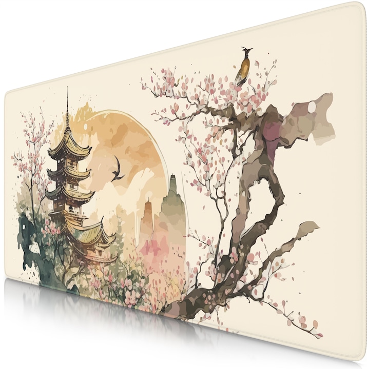 Produktbild Titanwolf Gaming Mauspad, 900 x 400mm XXL Speed Gaming Mausmatte, Mousepad Extragrosse Fläche, Japan Painting (XXL)