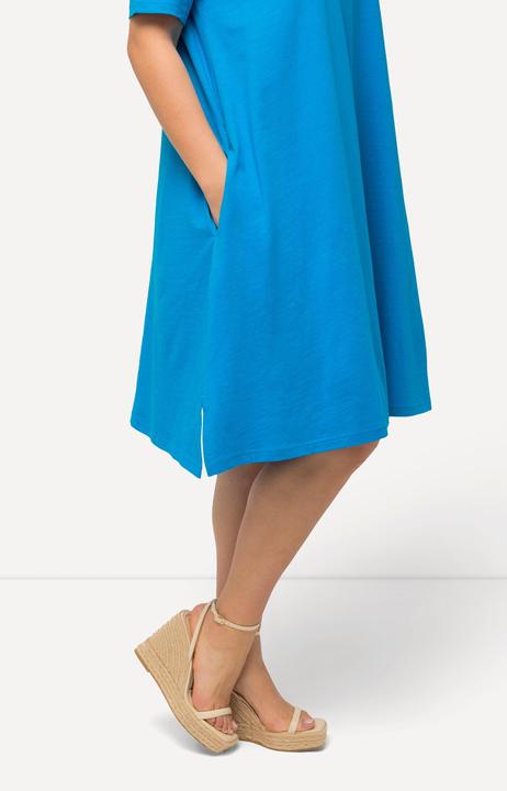 Produktbild Ulla Popken Jerseykleid, A-Linie, Rundhals, Halbarm, Taschen (54)