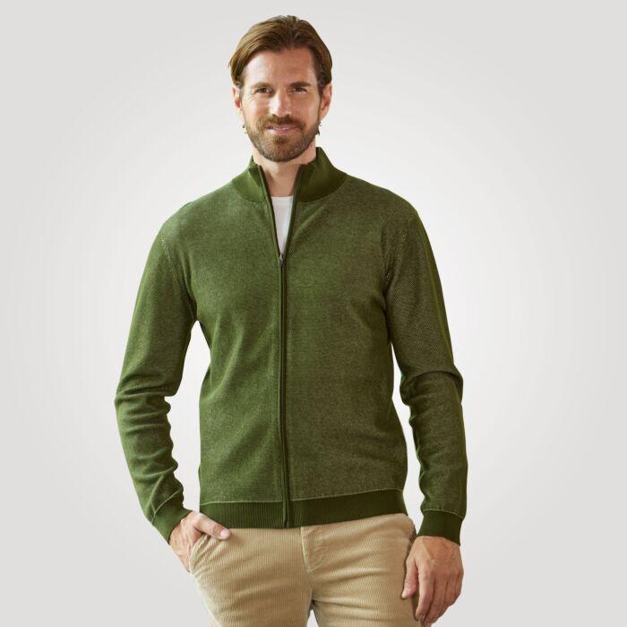 Image du produit Artime Cardigan avec structure gaufrée et fermeture éclair (M)