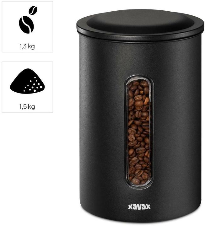 Productafbeelding Xavax Koffieblik voor 1,3kg bonen of 1,5kg poeder, luchtdicht, aromavrij, zwart (1.50 l)