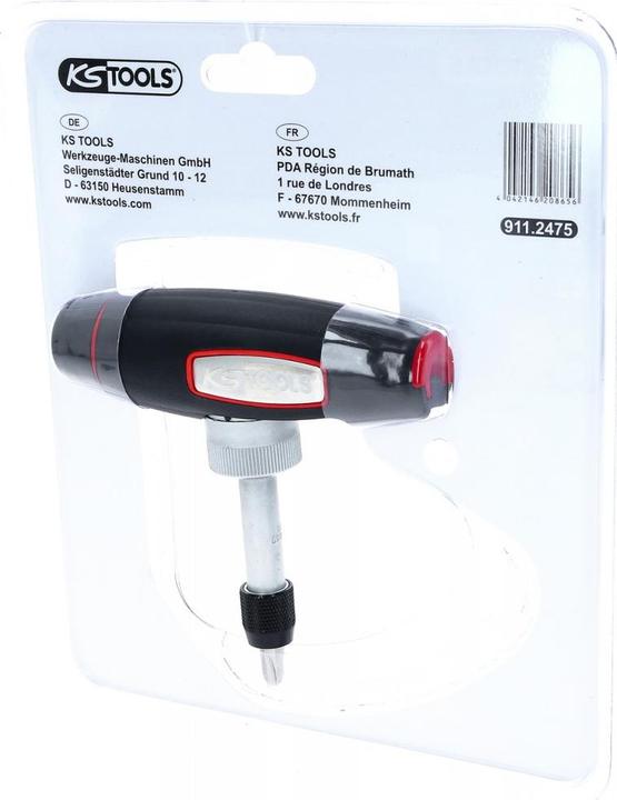 Actual product image KS Tools 1/4 T-handle ratchet bit screwdriver. 7 pcs.