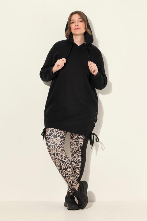 Produktbild Ulla Popken Long-Hoodie, Satinbänder, Kapuze, Langarm (50, 52)