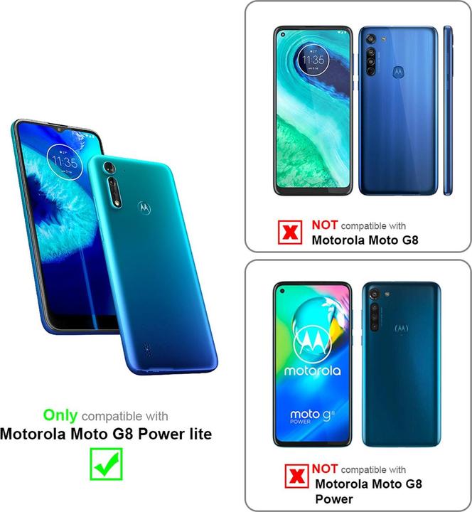 Actual product image Cadorabo Book Invisible Magnet Cover (Motorola Moto G8 Power Lite)