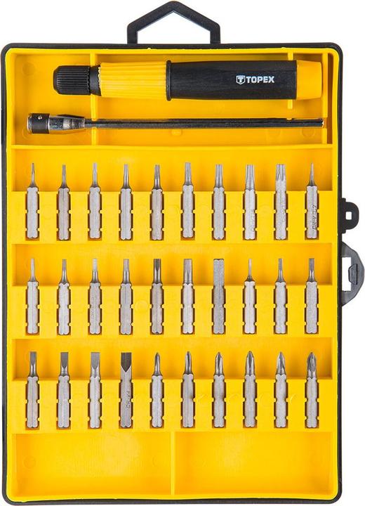 Produktbild Topex Präzisions-Schraubendreher-Bits mit Griff, 32-tlg. im Set. (39D555)