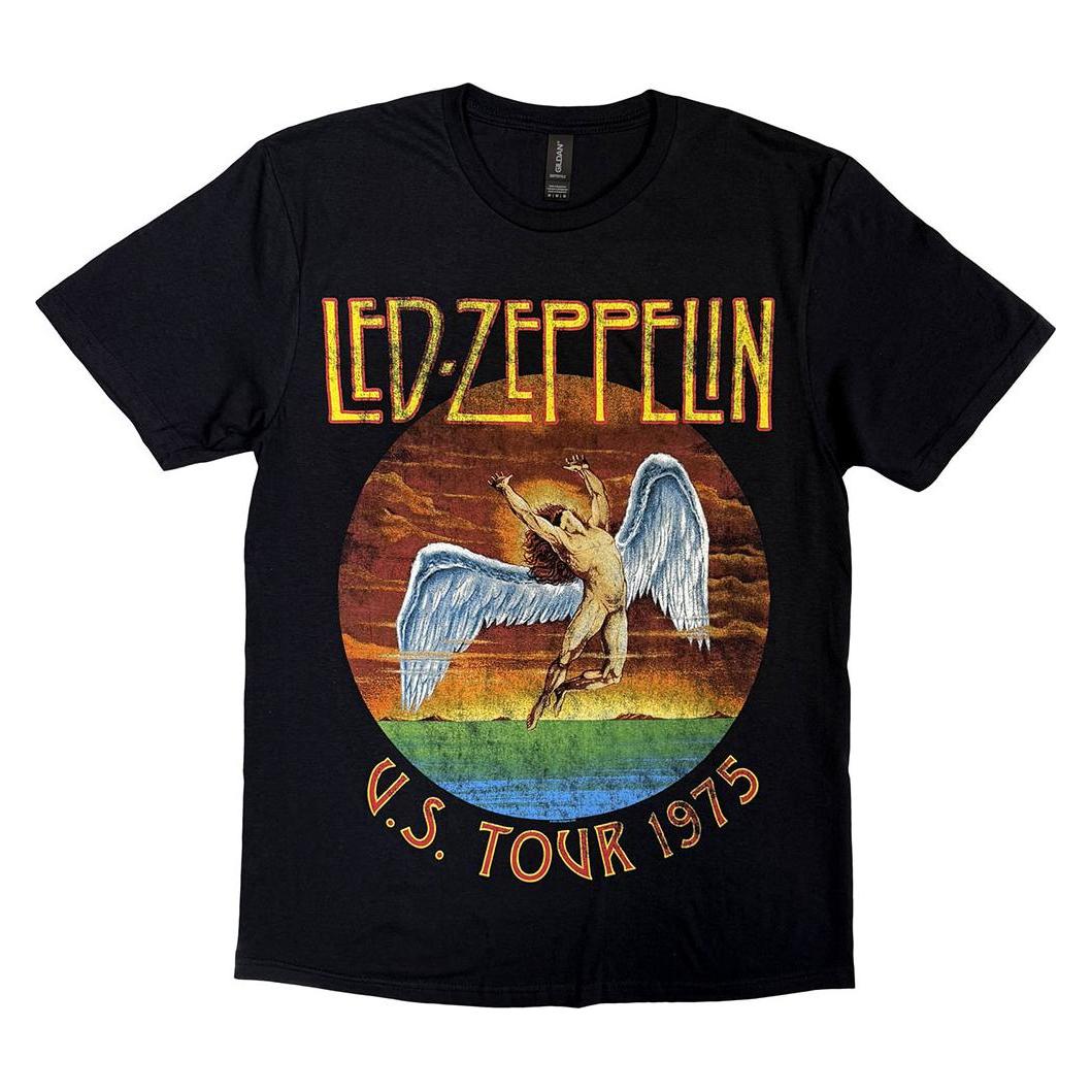 Led Zeppelin, Herren, Shirts, Usa Tour '75, Schwarz, (L)