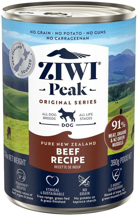 Ziwi Peak Canned Dog Food beef 390g (Adult, 1 Stk., 390 g)