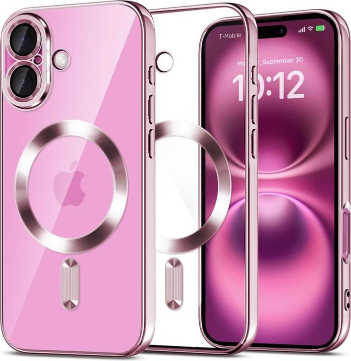 Produktbild Tech-Protect Etui MagFlex MagSafena iPhone 16 - przezroczyste / rÃ³Å¼owe (Apple iPhone 16)