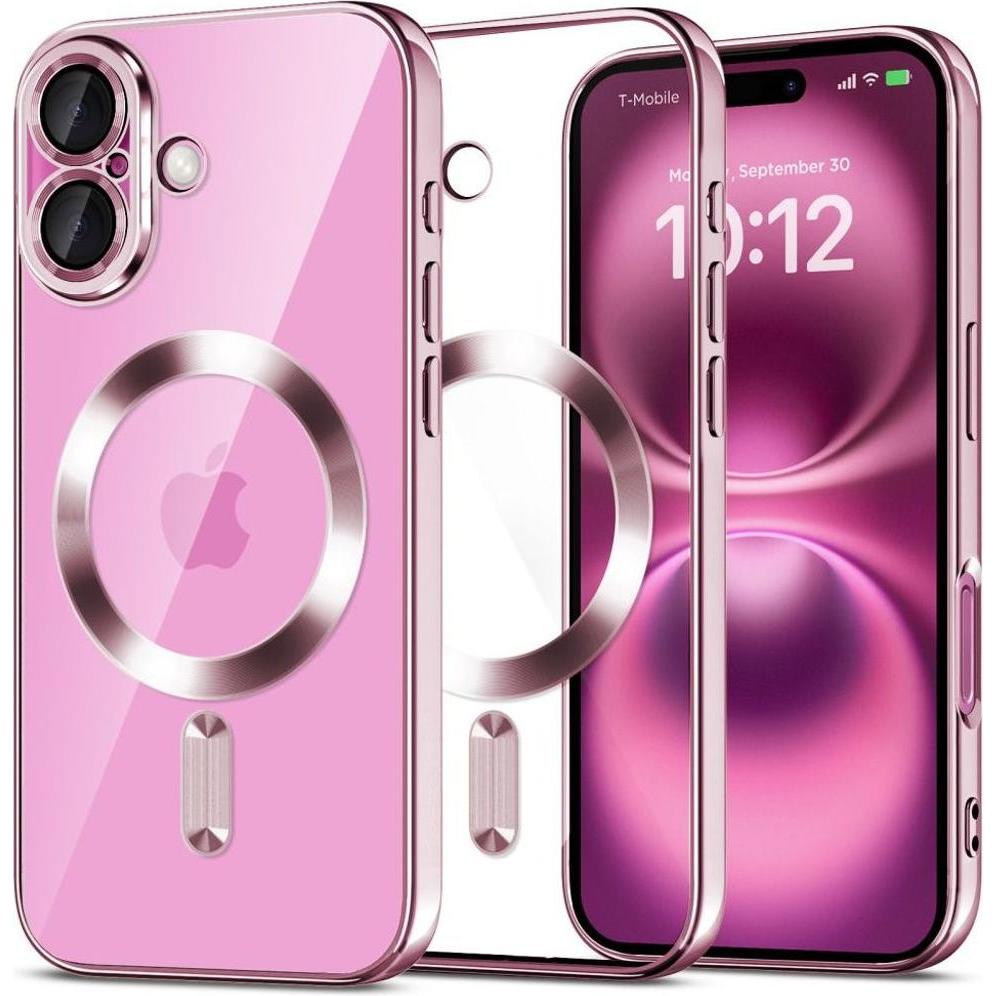Tech-Protect Etui MagFlex MagSafena iPhone 16 - przezroczyste / rÃ³Å¼owe (Apple iPhone 16), Cover smartphone, Rosa