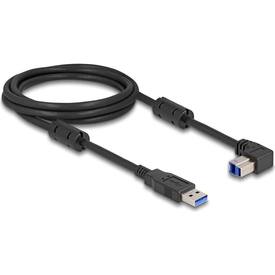 Thumbnail - Delock USB 5 Gbps Kabel Typ-A Stecker zu Typ-B Stecker 90° u (2 m, USB 3.2 Gen 1), USB Kabel
