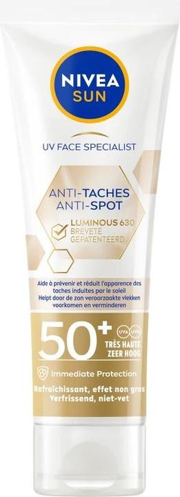 Productafbeelding NIVEA Sun Face Lichtgevende Zonnebrandcrème SPF50 (Zonnebrandlotion, SPF 50, 100 ml)