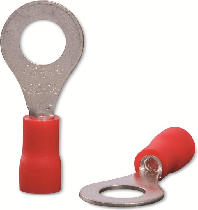 Quadrios 22C443 Ring cable lug cross-section (max.)=1.5 mm² hole-Ø=6.5 mm Partially insulated Red 1 set