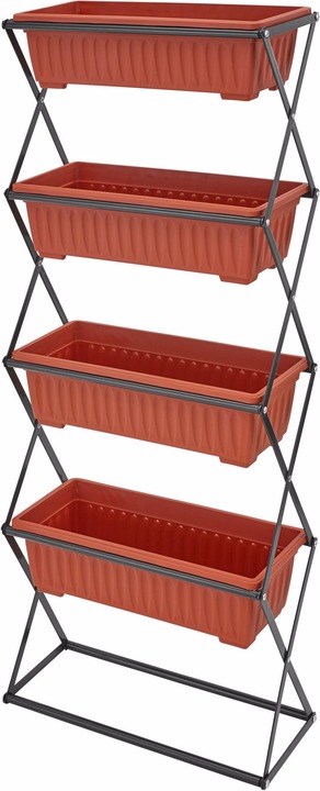 tectake Jardinière verticale avec 4 bacs à fleurs