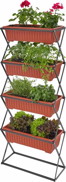 Image du produit tectake Jardinière verticale avec 4 bacs à fleurs