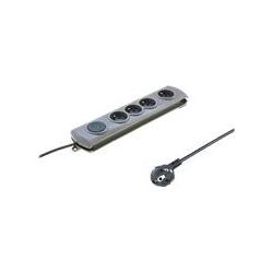 Qoltec, Steckdosenleiste, 50163 Überspannungsschutz Quick Switch 4 Steckdosen Pilka 1,5m (4 x, 1.50 m)