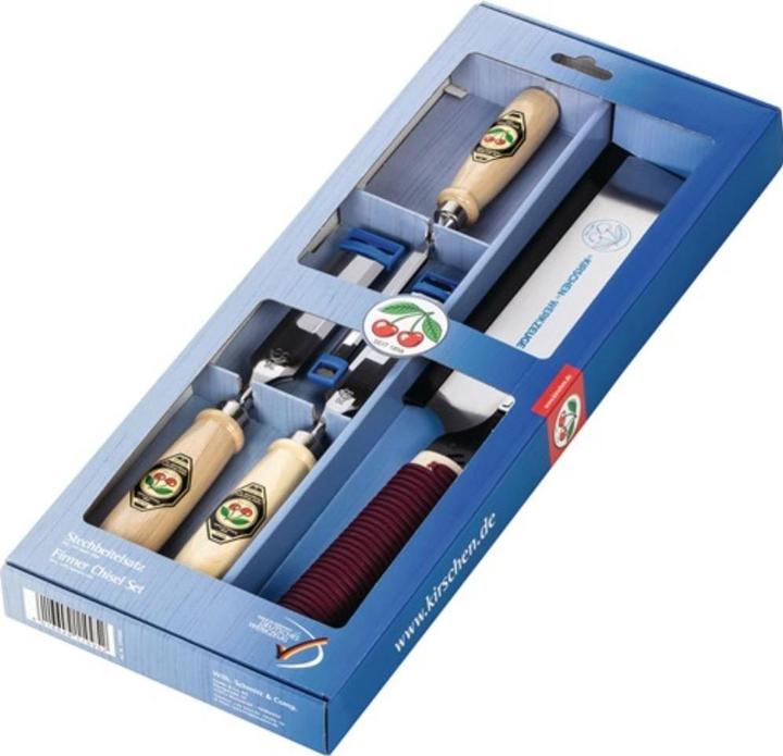 Kirschen Stechbeitelsatz 1195 SB mit Japan-Säge 4 tlg. im Karton (26 mm)