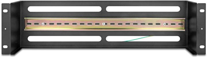 Produktbild Delock 48.26cm 19zoll Schutzschalterleiste mit Abdeckung und Hutschiene 3 HE Metall schwarz