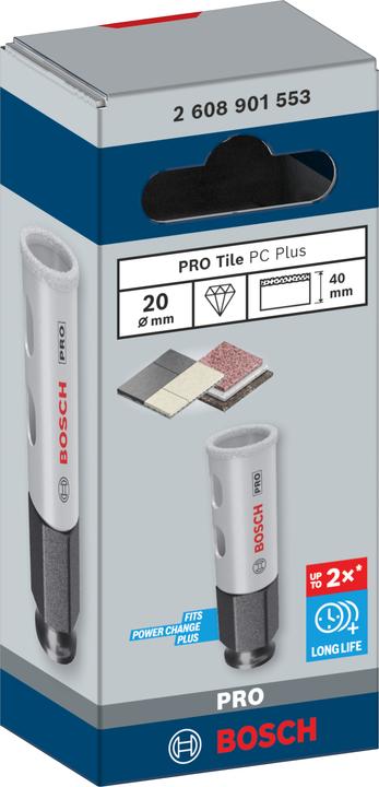 Produktbild Bosch Professional Zubehör PRO Tile PC Plus Lochsäge, 20 mm, HS (20 Millimeter)
