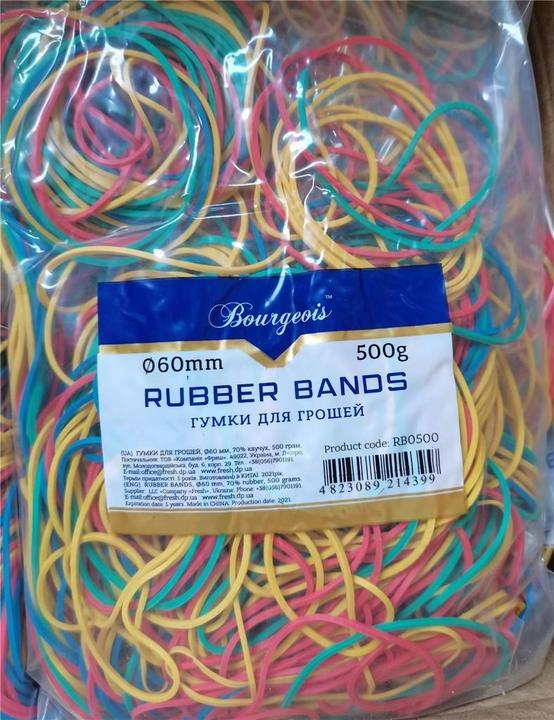 Actual product image Fresh Rubber bands 60 mm 500g assorted colours