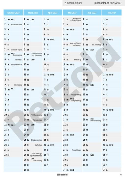 Produktbild Betzold Schulplaner A4 plus (A4, 1 Woche / 2 Seiten)