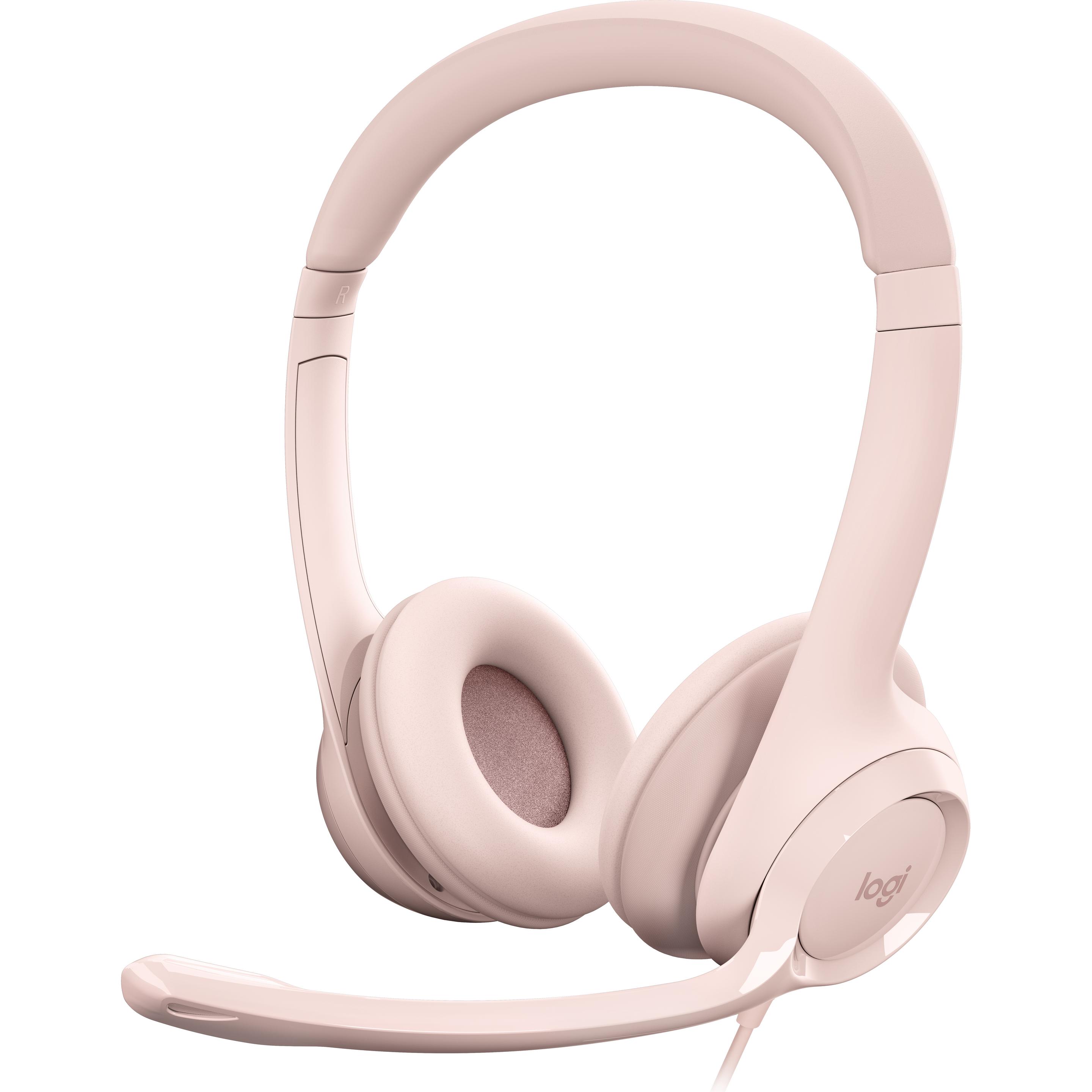 Logitech Kabelgebundenes H390-Headset - ROSE - USB (Kabelgebunden, USB-A), Office Headset, Rosa