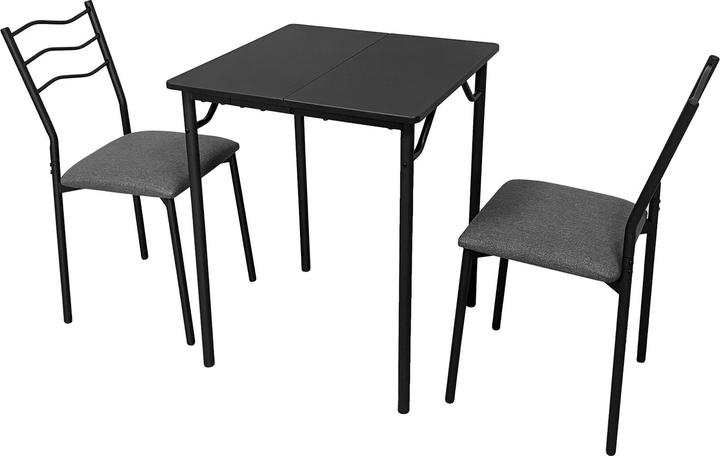 Produktbild HTI-Living Essgruppe Thora 3-teilig Tischplatte Schwarz (MDF)