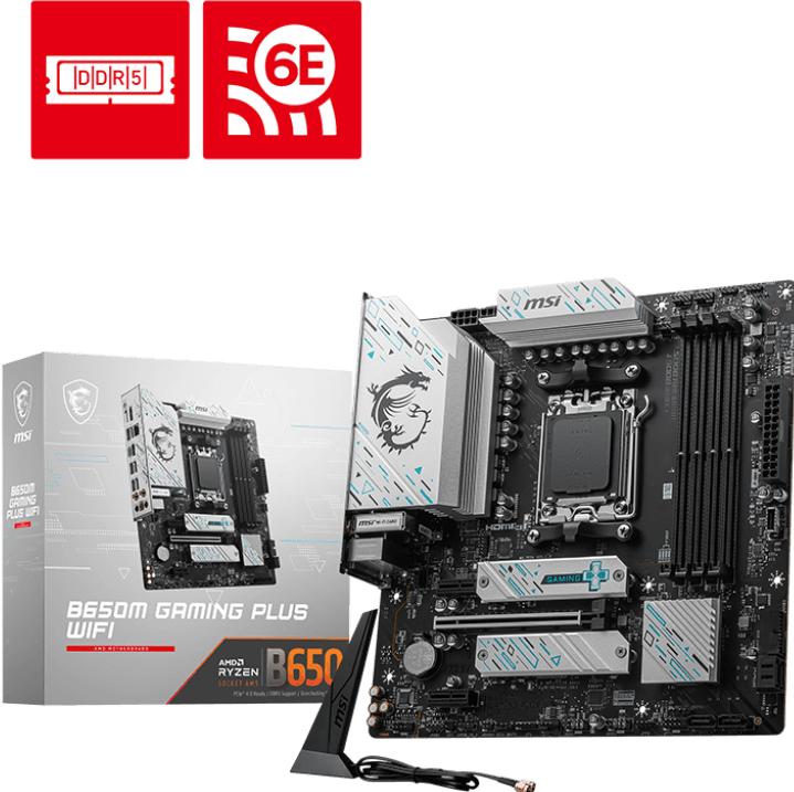 Productafbeelding MSI AM5 B650M GAMING PLUS WIFI M-ATX (AM5, AMD B650, mATX)