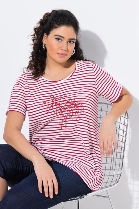 Actual product image Ulla Popken Palm Tree Embroidered Tee (56)