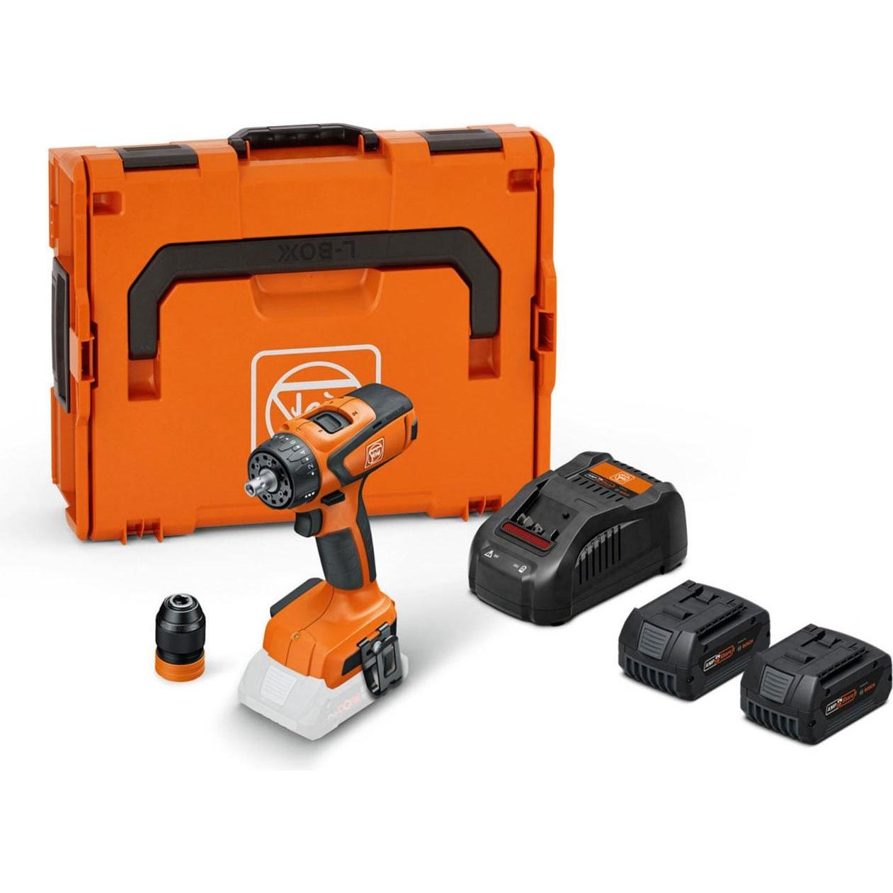 Fein, Trapano + Avvitatore a batteria, Trapano avvitatore a batteria a 4 velocità ASCM 18 QSW AS Set 5 Ah