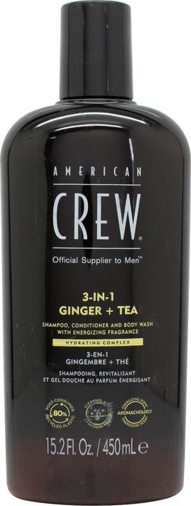 American Crew 3-in-1 Ginger & Tea Shampoo, Conditioner & Body Wash (Liquid shampoo, 450 ml)