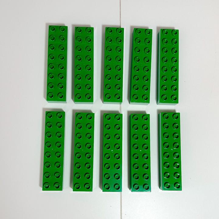 Produktbild LEGO Duplo 2x8 Steine Grün - 10 Stück - Grundbausteine 4199 NEU! Menge 10x