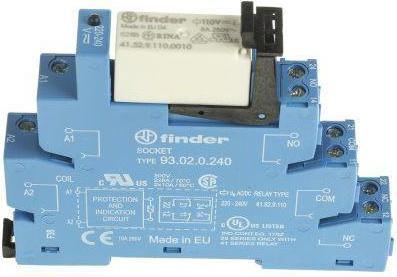 Actual product image Finder DPDT 8A interface relay, 240Vac/dc coil