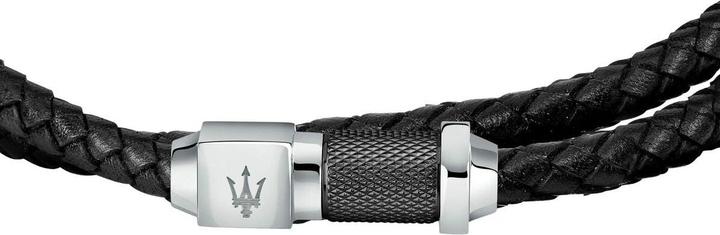 Productafbeelding Maserati Lederen armband (20 cm, Leer, Roestvrij staal)