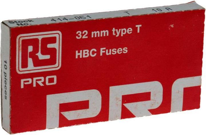 Produktbild RS PRO Sicherung 6.3 x 32 mm, 10A, 500V, Träge T (10 A)