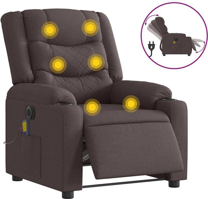 Produktbild vidaXL Massagesessel Elektrisch Dunkelbraun Stoff