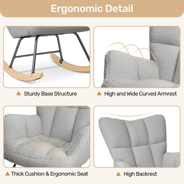 Image du produit Milkii Schaukelstuhl/ Schaukelsessel, Grau