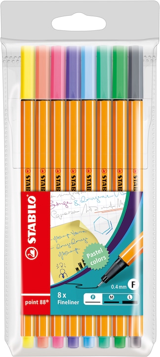 Produktbild STABILO point 88 Fineliner (Mehrfarbig, 8 x)