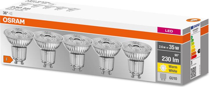 Produktbild Osram GU10 Reflektor - Par16 (GU10, 2.60 W, 230 lm, 5 x, F)
